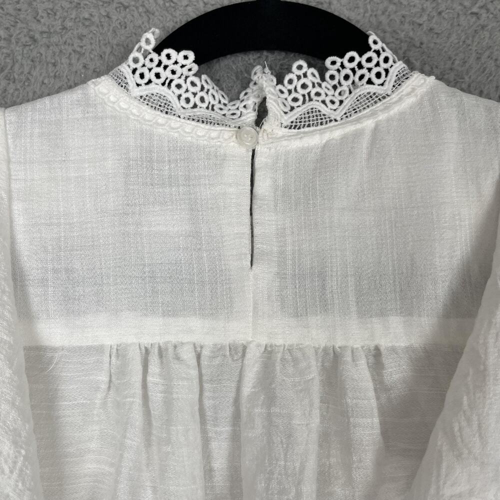 Sabina Musayev Blouse Womens Small Lace Ruffle Sheer Sleeveless Top - Picture 4 of 9